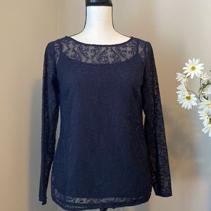 Loft Petite Lace Blouse
